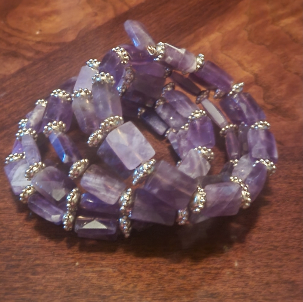 Sassy Jones Kennedy amethyst stone wrap bracelet